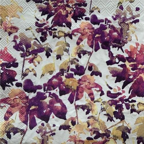 Decoupage wedding vintage napkin paper elegant tissue purple flower handkerchief birthday party towel beautiful serviettes decor