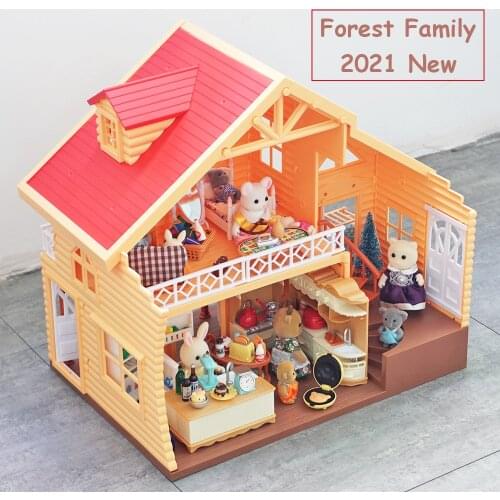 Childrens Miniature Dollhouse Furniture Accessories 1/12 Baby Plush Dolls Forest Rabbit Family Diy Critter Toys For Girls Gift