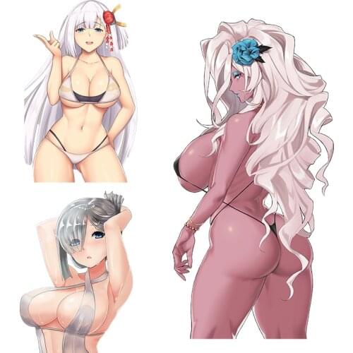 Three Ratels Elegant white hair beauty bikini party beach Sexy beauty PVC Anime sticker for car hood skateboard gift home decora