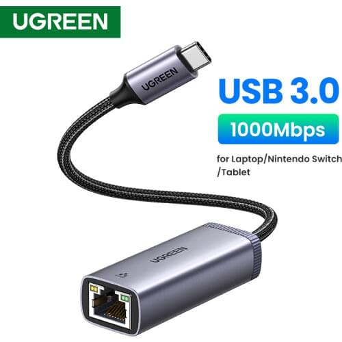Ugreen USB C Ethernet USB-C to RJ45 Lan Adapter for MacBook Pro Samsung Galaxy S9/S8/Note 9 Type C Network Card USB Ethernet