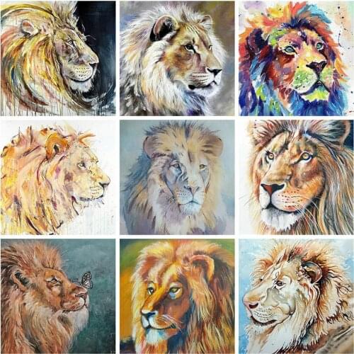HUACAN 5d Diamond Painting Lion Home Decor Craft Kit DIY Diamond Embroidery Animal Mosaic Rhinestones Pictures Wall Art