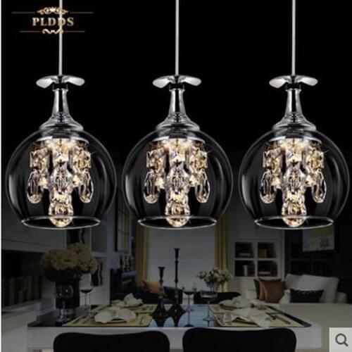 L European crystal chandeliers restaurant lighting creative bedroom living room bar table three heads simple LED