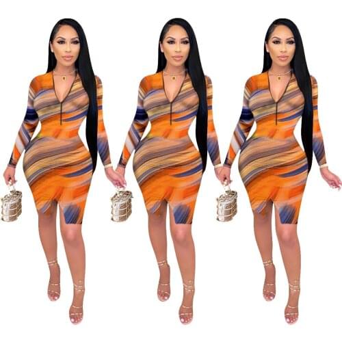 2021 Summer New Style Sexy Popular Commuter Fashion Color-Blocked Split Personalized Dress