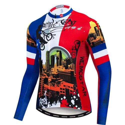 Race 2019 Bicycle MTB Jersey Men Cycling Clothes Bicycle Wear Downhill DH Jerseys Long Sleeve Motocross Bike Shirt Clothing Red