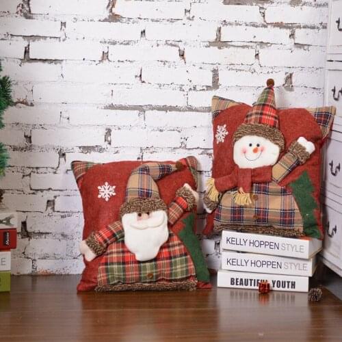 New Christmas Pillow Santa Claus Snowman Three-Dimensional Decoration Elk Doll Sofa Cushion