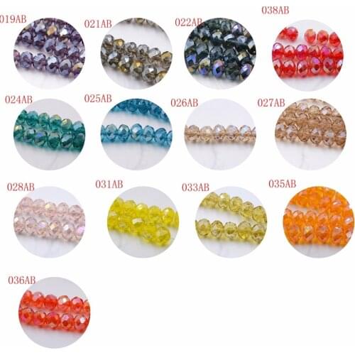 New! AB Color 6MM 50piece/lot Rondelle Beads Glass Crystal Stand Beads for jewelry making Drop Shipping Wholesale