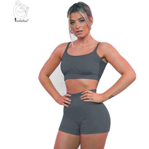 New Seamless Yoga Sets Women Sports bra High Waist shorts Push Up Gym Workout Clothing Womens Sports Fitness 2 Piece Set