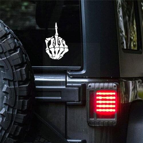 New Arrival Skull Finger Coolest Graphic Car Sticker Decoration Wholesale Vinyl Black/Silver I0N2