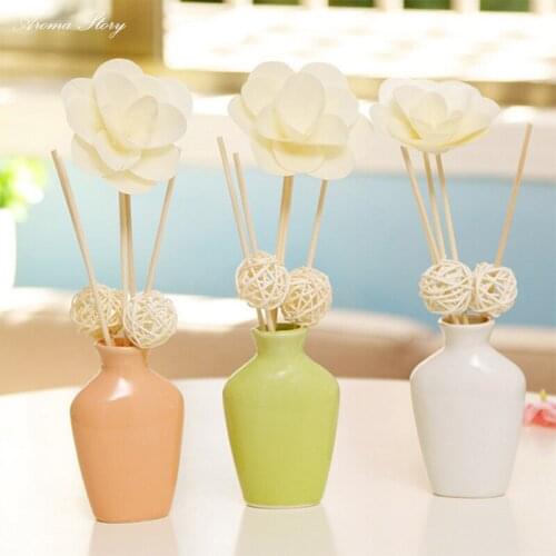 30ml Reed Diffuser Aromatherapy Air Freshener Car Perfume with Rattan Sticks and Dried Flower Lavender Ocean Jasmine Rose, etc