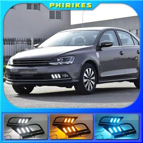 Fog lamp For Volkswagen VW Jetta Sagitar MK6 2015-2018 car styling driving LED DRL Daytime Running Light Daylight