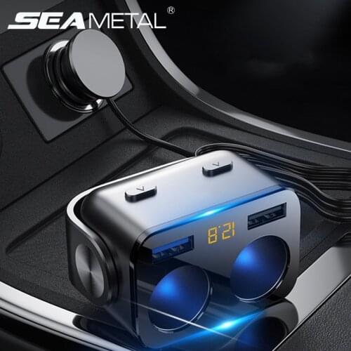 Car Cigarette Lighter Adapter Socket Splitter Charge Dual USB QC3.0 Quick Charger 12V Auto Cigarette Lighter Sockets Power Plug