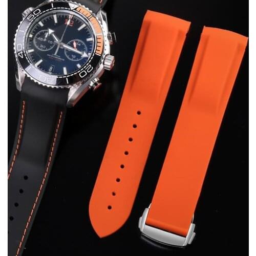 Rubber Silicone Watch Bands For Omega Seamaster 300 speedmaster Strap Brand Watchband blue black orange 20mm 21mm 22mm