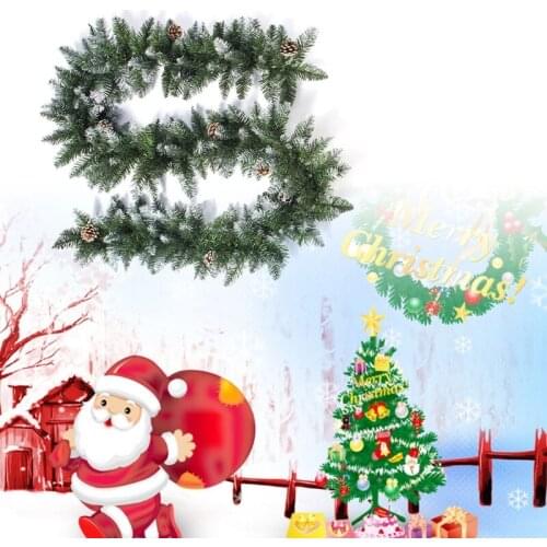 Christmas Wreath Garland Artificial Pine Cones Xmas Tree Rattan Hanging Ornament Door Window Decoration High Quality and New