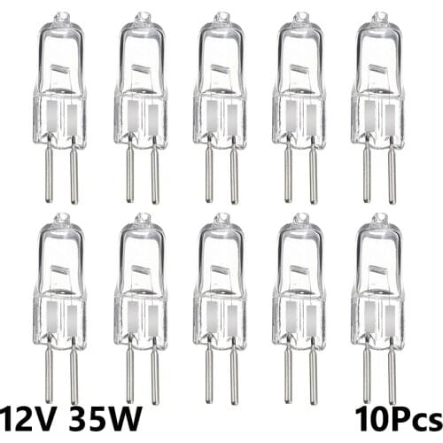 35W 10pcs Super Bright Clear JC Type Warm light bulbs indoor lighting halogen bulb inserted beads crystal 12V G4 Ultra low price