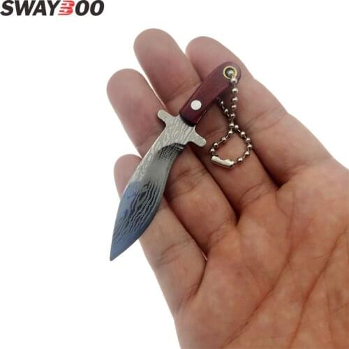 Swayboo Wood Handle Mini Portable Sharp KeyChain Pocket Knife Pocket Scimitar Letter Opener Unboxing Knife