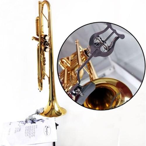 Trumpet Trombone Sheet Music Clip Stainless Steel Stand Clamp-On Holder Accessoriess