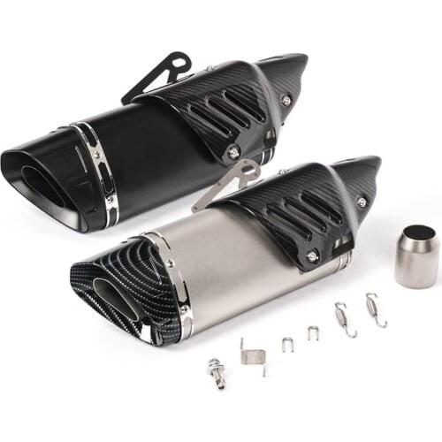 Universal 38-51 mm Motorcycle Exhaust Tail Pipe No DB Killer Escape with Carbon Fiber Heat Guard Dirt Bike Street Bike Exhaust
