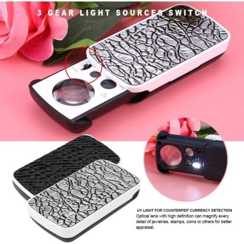 30X 60X 90X Magnifier Jewelry Appraisal Reading Magnifying Glass Acrylic Optical Lens Loupe Jewelry Making Tools for Jewelers