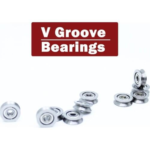 Great Chrome Steel V624ZZ (10Pcs) V Groove Sealed Ball Bearing 624VV Guide Track Roller Bearing V624 Embroidery Machine Bearing