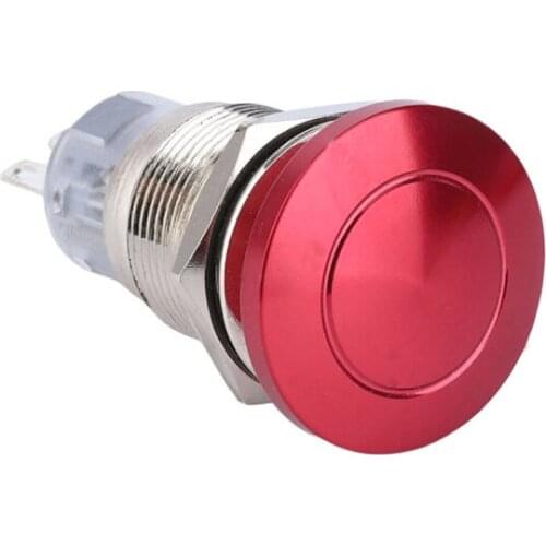 19mm 1NO1NC IP65 Waterproof Mushroom Red Head Emergency Stop Push Button Switch with 3PIN 5PIN Terminal