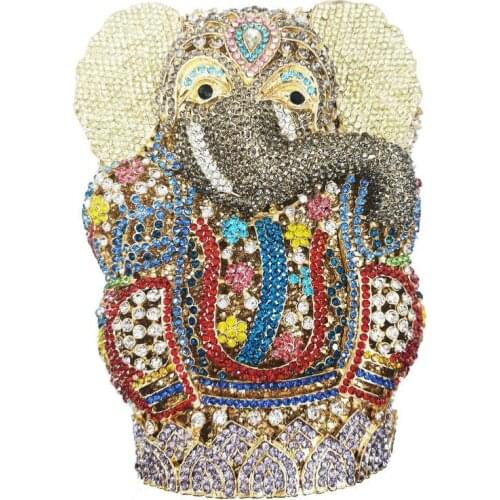 XIYUAN Elephant shape Dazzling purse Women Crystal Clutch Purses Animal Evening Bags Bridal Diamond Minaudiere Handbags Ladies