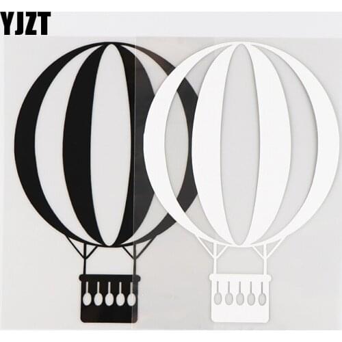 YJZT 10.5X15.2CM Flying Hot Air BalloonVinyl Decal Funny Decor Car Sticker Black / Silver 10A-0369