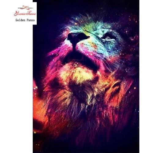 GOLDEN PANNO Diamond Painting Full Square 5D Diy Daimond Embroidery Diamant Mosaic Sale Displasy Broderie Diamant Lion 02
