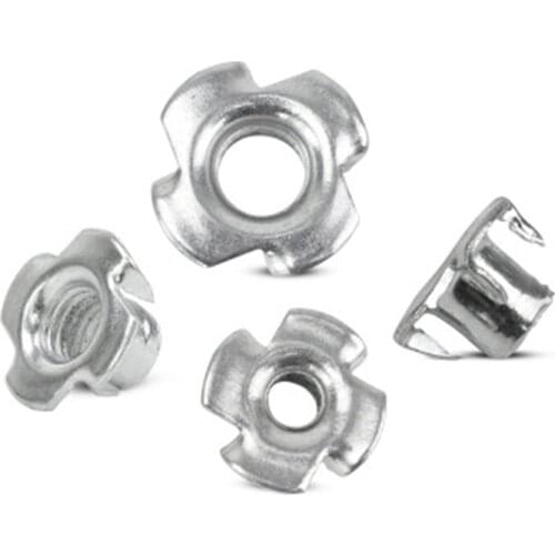 10pcs/lot M3 M4 M5 M6 M8 M10 Galvanized Furniture Four Claws Nut Soundbox Nut Four Claws Nut Wood Panel Mosaic Nut Cap T nut