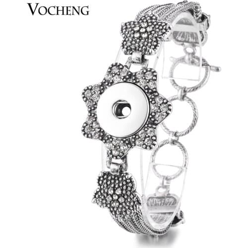 10PCS/Lot Vocheng Ginger Snap Jewelry Button Charm Bracelet for 18mm 6 Styles Vintage with Crystal NN-579*10