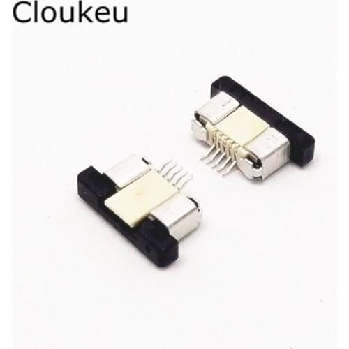 10Pcs FPC FFC Connector cable socket 0.5MM 5Pin Drawer type Bottom Contact