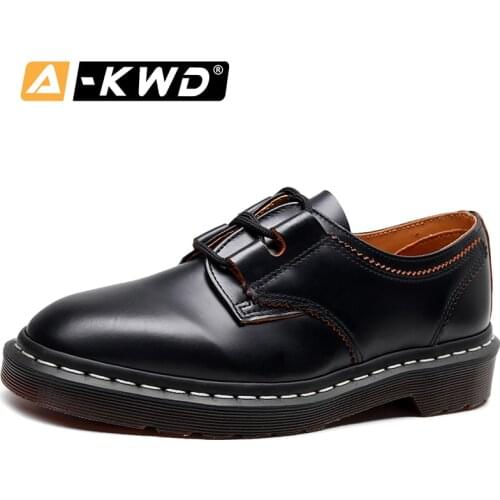 2020 Fashion Genuine Leather Shoes Lace-up Low Help Men Boots Soulier Homme Size Shoes 35-45 Wear Resistent Men Loafers Shoes
