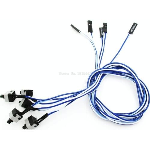 5PCS/LOT PC Power Momentary Push Button Switch Connector Cable Reset Line Length 50cm