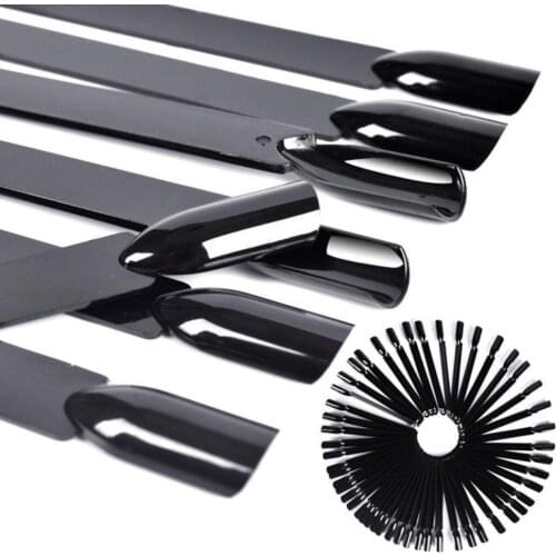 50Pcs Fan Shaped False Fake Nail Art Tips Polish UV Gel Color Decor French Nail Finger Manicure Display Tool