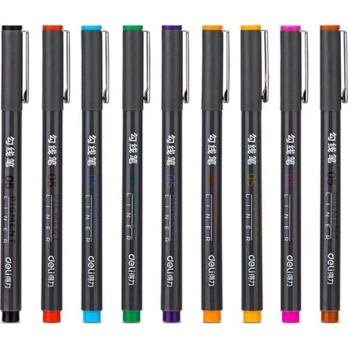 12 Colored Fineliner Markers For Skating Art Drawing Stationery Set Of Artistic Pens