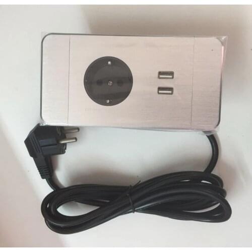 2019 Aluminum European power charge USB wall socket with cable cord and bottom box silver black color available