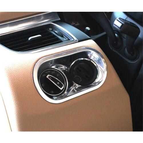 Car Interior Console Front Head Light Lamp Adjust Button Switch Frame Trim Cover Sequins Fit For MACAN Styling ABS