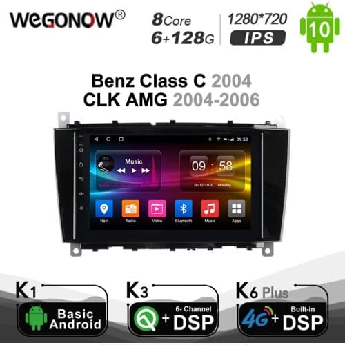 Carplay 8" PX6 DSP Android 10.0 Car DVD Player For Mercedes Benz Class C 2004/CLK AMG 2004-2006 4G LTE Navigation GPS Wifi Radio