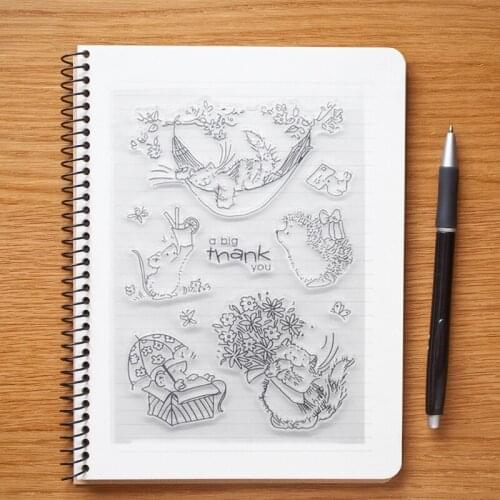 Thank Hedgehog Silicone Clear Seal Stamp DIY Scrapbooking Embossing Photo Album Decorative Paper Card