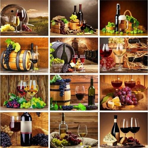 CraftArtGo 5D DIY Diamond Embroidery Wine Full Square Round Rhinestone Mosaic Painting Cross Stitch Flowers Diamond Kit