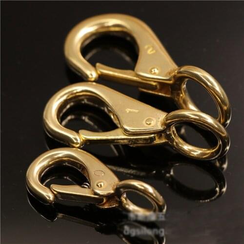 Leather craft bag belt snap hook shrimp buckle solid brass material O ring 3sizes 5pcs/lot