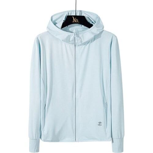 2021 New Men‘s Women Sunscreen Clothing Anti-Ultraviolet Coat Summer Thin Couple Ice Silk Mesh Loose Korean Version Jacket A21