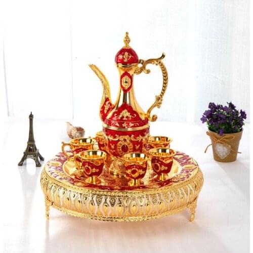 New White Wine Glass Set Household European-Style High-Plate Wine Set Luxury Metal Wine Set