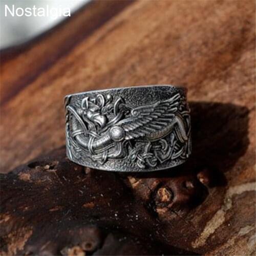 Nostalgia Viking Dragon Goth Ring Tribal Punk Mens Fashion Wicca Witchcraft Size 10 Rings For Women Jewlery Buy Bulk China