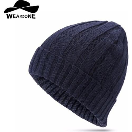 2016 New Womens Warm Woolen Winter Hats Knitted Cap For Men Sooner Solid Skullies & Beanies 5 Color Gorros