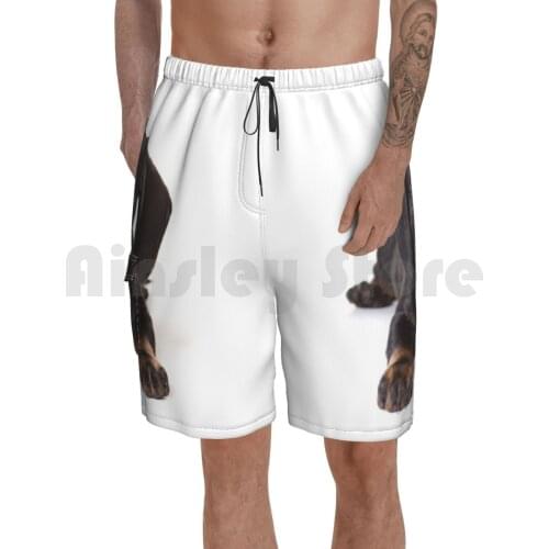 Charming Cute Dachshund Puppy Dog Beach Shorts Men Beach Pants Swimwear Dog Puppy Cute Funny Charming Playful