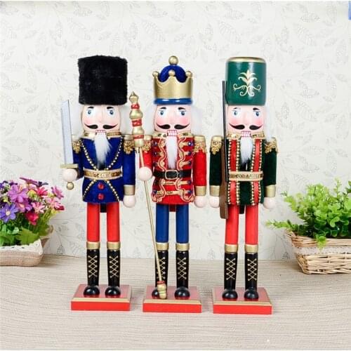 38cm Movable doll puppets classic puppet Nutcracker soldiers novelty children Christmas toy gift HT069