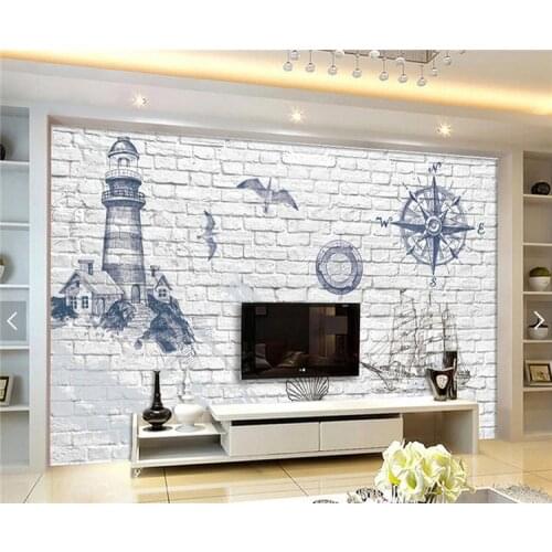 Custom 3D Retro Brick Wall Large Mural Personality Stereo Letter Wallpaper World Map TV Background Wallpaper