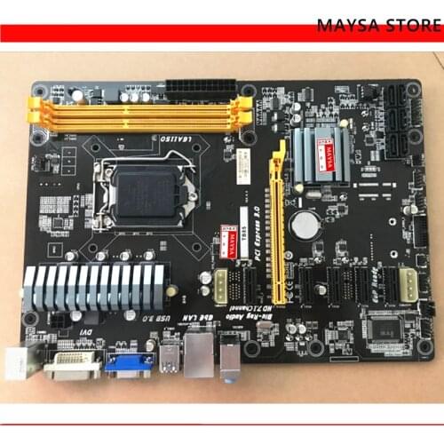 TB85 6GPU 6PCI-E Professional mining BTC PRO Used Desktop Motherboard B85 LGA 1150 DDR3 16GB SATA3 USB2.0 USB3.0
