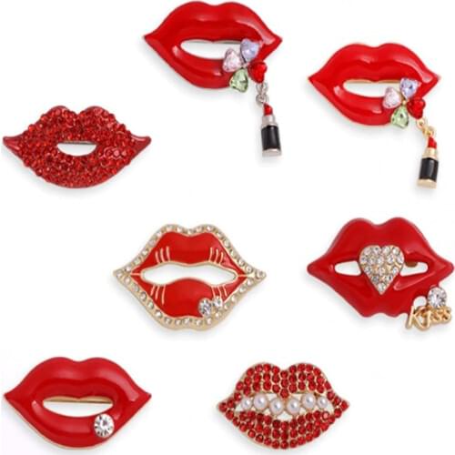 QrhYK Brooches Lips For Clothes