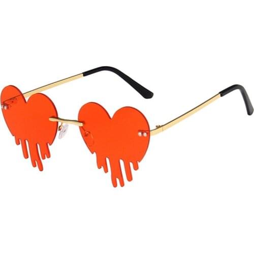 Sexy Melting Heart Shaped Sunglasses Women Rimless Cute Sun Glasses Female Eyewear Ladies Eyeglasses